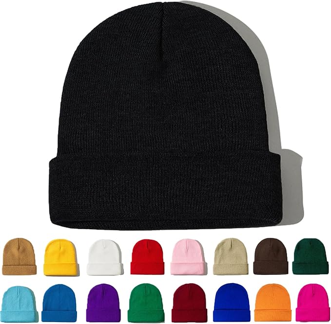 ZOORON Beanie for Women Men Ski Watch Cap Cuffed Plain Skull Knit Hat Soft Fisherman Winter Hat