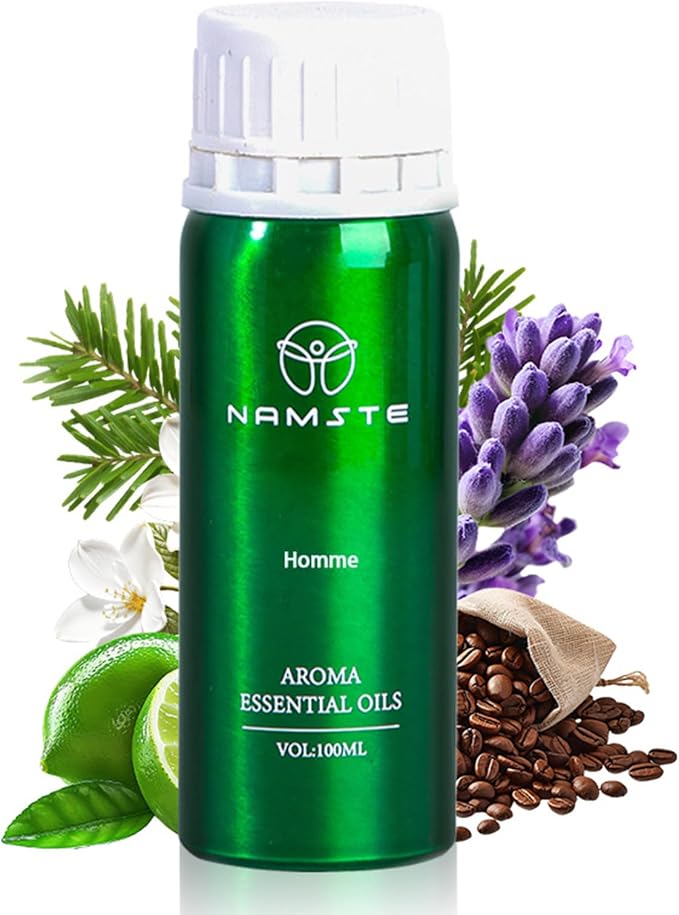 Home Essential Oils for Diffusers - Men - 3.38 Fl Oz | Waterless Essential Oil - Lavender,Vetiver,Sage, Cocoa, Leather Scent, Long Lasting Aroma for Spa, Office & Home Humidifiers