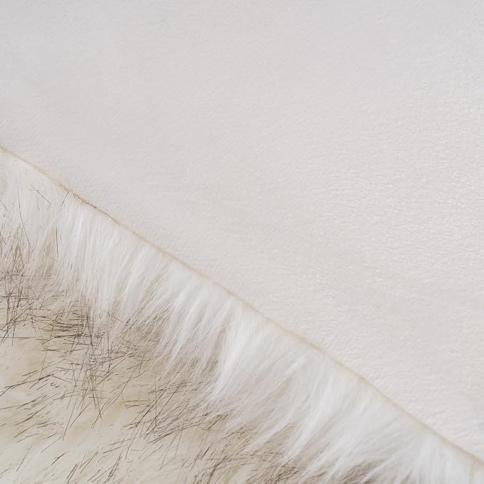 BATTILO Luxury White Faux Fur Throw Blanket for Couch, 50"x60", Tip-Dyed | Fuzzy Fluffy Elegant Cozy Blanket, Super Warm Plush Heavy Thick Faux Fur Blanket for Bed, Living Room