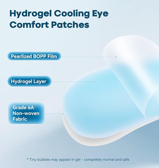 8 Packs Hydrogel Eye Mask Disposable Cold Therapy Sleep Mask Soothing Headache Relief Dry Eye, Stress Relief Eye Fatigue, Cooling Eye Masks Cool Masks for Puffy Eyes Travel Essentials