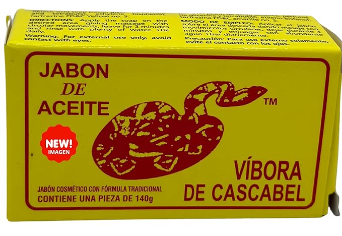 Jabon de aceite de vibora de cascabel (140g) jabon para la cara y todo el cuerpo- Ayuda a eliminar el acne y paño/Rattlesnake soap (4.93 (1)