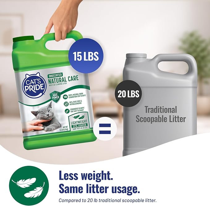 Cat's Pride Natural Care Odor-Eliminating Hypoallergenic Litter 15lb