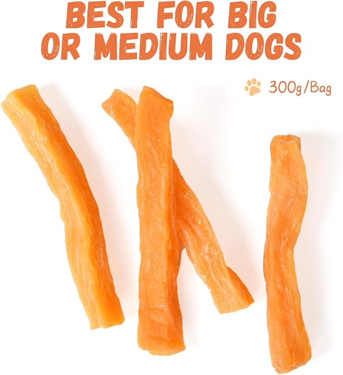 Pawmate Sweet Potato Dog Treats, Healthy Low Fat Dog Chews 10.6oz | Rawhide Free Grain Free Training Treats for Small Medium Large Dogs 27-31 Counts