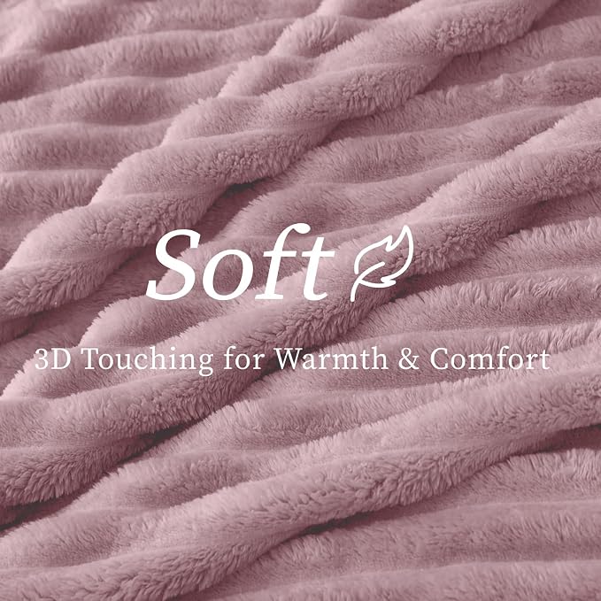 BEDELITE Ribbed Twin Blanket for Couch & Bed, Berry Purple, 60"x80" | Ultra-Soft Plush Fleece, Cozy, Warm Yet Lightweight, Ribbed Texture, Home Decor, Machine Washable, Giftable, All-Season Use