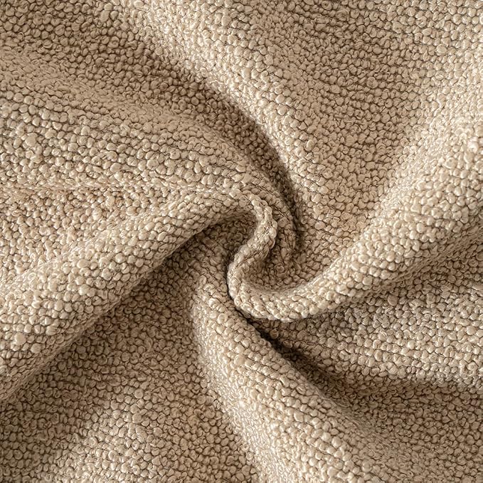MIULEE 12x20 Decorative Lumbar Boucle Couch Pillow Covers Camel | Set of 2 Textured Neutral Throw Pillow Covers, Accent Solid Pillowcases, Sofa Living Room Home Decor