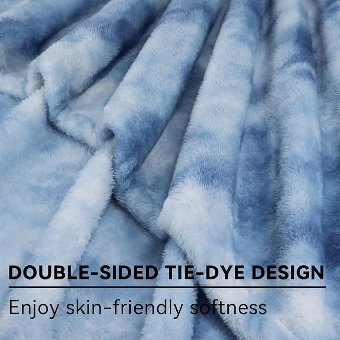 Fleece Throw Blanket Soft Cozy Lightweight Blanket for Bed 50x70 in | Plush Smoky Blue Blanket for Couch Sofa Bedroom Decor, Birthda Gifts for Women Kids