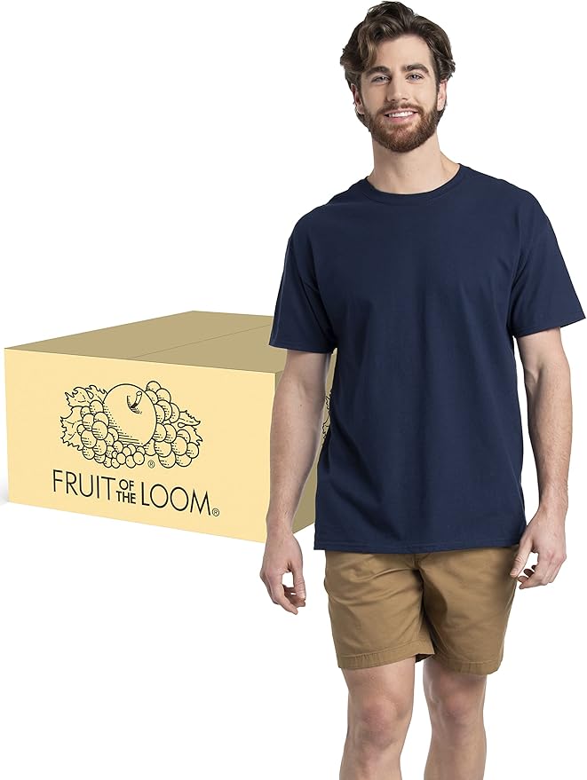 Fruit of the Loom Men's Eversoft Cotton Odor Control & Breathable Moisture Wicking T-Shirts