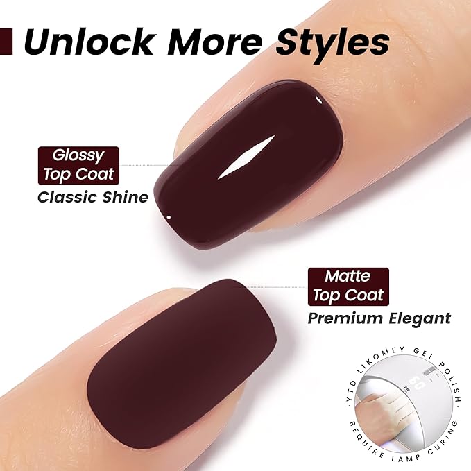 YTD Likomey Maroon Brown Gel Nail Polish,15ml Salon Home DIY Manicure and Pedicure Fall Winter Soak Off UV Color Varnish,CS012