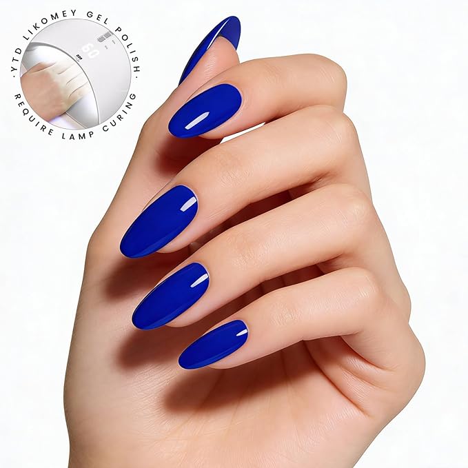 YTD Likomey Klein Blue Gel Nail Polish,15ml Salon Home DIY Manicure and Pedicure Ultramarine Electric Blue Fall Winter Soak Off UV Color Varnish,CS004