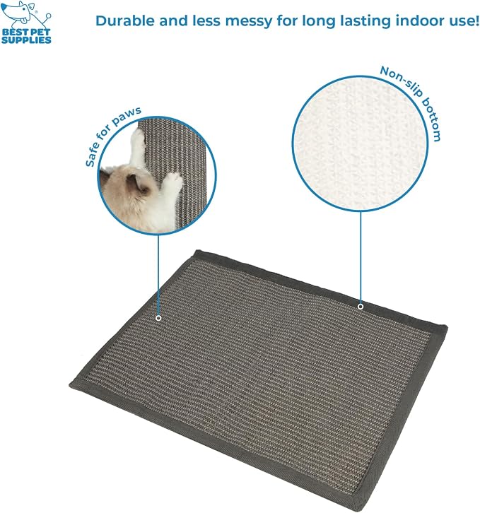 Best Pet Supplies Catify Hanging Cat Scratcher - Log, Gray | Cat Door Scratcher, Scratching Mat, Heavy Duty Sisal, Furniture Protector, Safe for Paws, Non-Slip, Durable, Multi-Functional