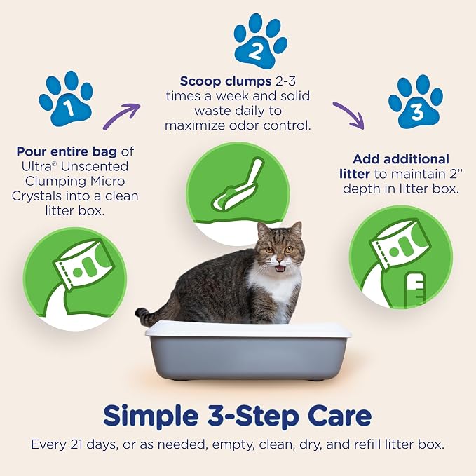 Ultra by Cat's Pride Clumping Micro Crystals Litter, Fragrance Free, 5lb