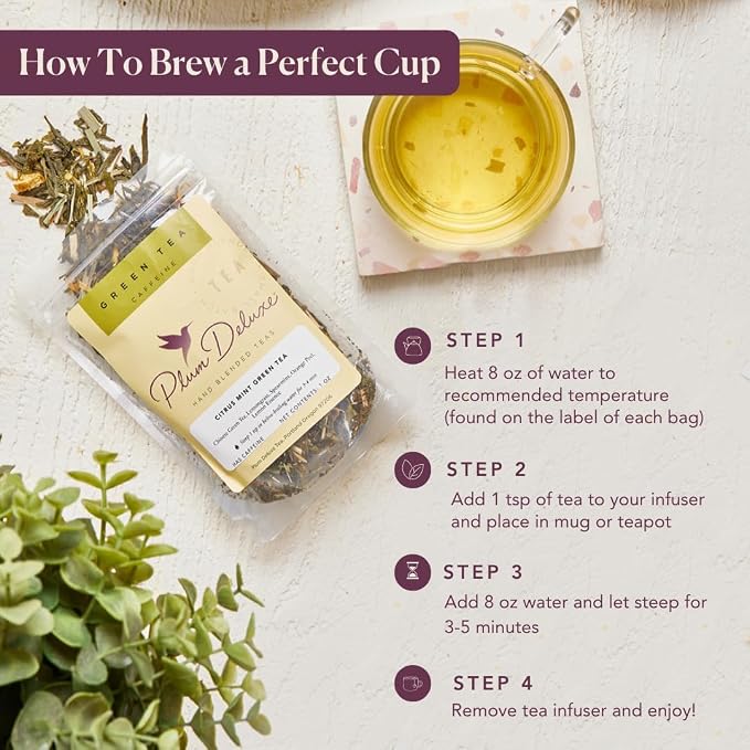 Moonlit Garden Collection Assorted Herbal Tea Gift Set - Hand-Crafted Loose Leaf Teas, Presentation Gift Box with Loose Leaf Steeper Included, Sleepytime Tea - 5 Unique and Flavorful Teas, 75+ Cups