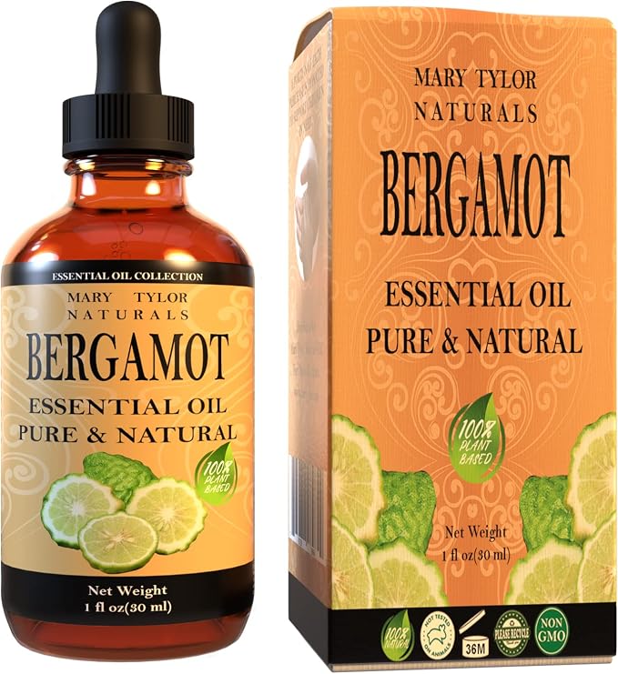 Bergamot Essential Oil (1 oz), Premium Therapeutic Grade, 100% Pure and Natural, Perfect for Aromatherapy, Diffuser, DIY by Mary Tylor Naturals