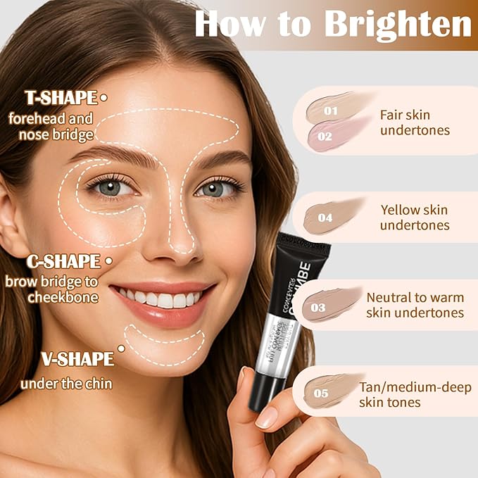 UCANBE Stay-Put Full Coverage Concealer, Long-Wear Waterproof, Under Eye Brightener Concealer, Color Corrector for Dark Circles, Acne, Blemishes, Redness Color Correcting Cream (04 LIGHT SAND)