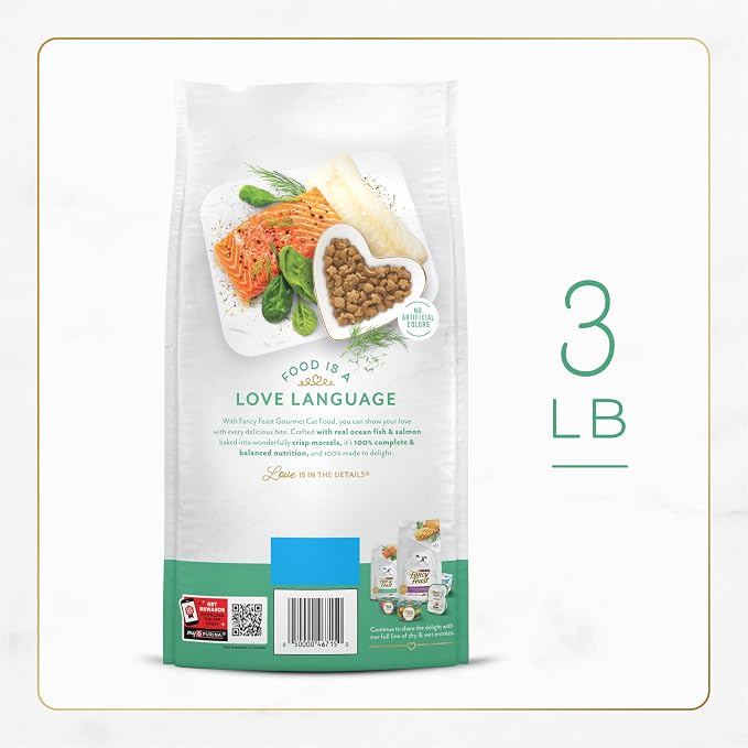 Fancy Feast Purina Dry Cat Food with Ocean Fish and Salmon - 3 lb. Bag (Pack of 2)