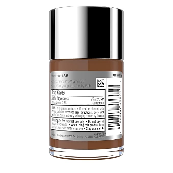 Neutrogena Healthy Skin Liquid Makeup Foundation with Broad Spectrum SPF 20 Sunscreen, Medium Coverage Foundation with Nourishing Pro-Vitamin B5, Chestnut 135, 1 fl. oz