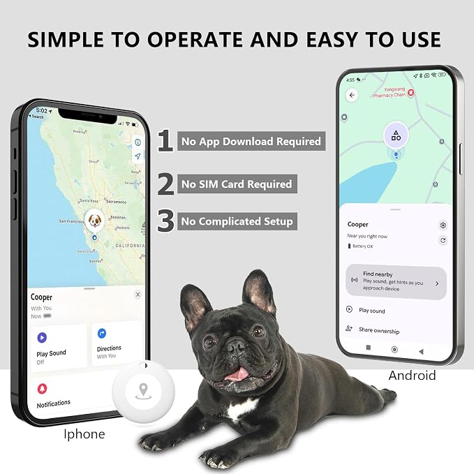 GPS Tracker for Dogs – Smart Dog Collar & Pet Tracker with Real-Time Location, No Monthly Fee, Unlimited Range (iOS & Android) – Fits Small to Large Dogs(Locator Included) (Deep Green)