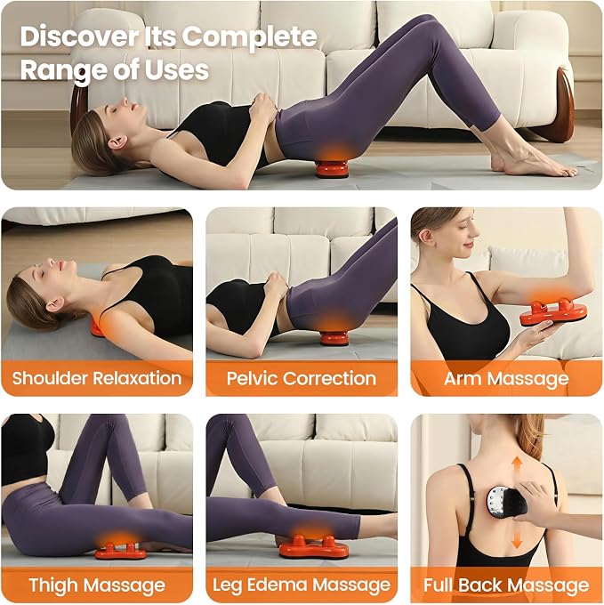 Manual Back Massager, Trigger Point Tool for Back Stretching | 4 Bumps Penetrate Deep Tissue，Prevent Muscle Stiffness，Improve Posture，Full Body Massage，lightweight 3.9 oz，portable