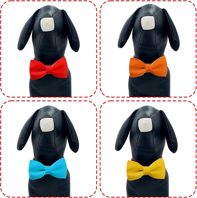 PET SHOW 12 Pack Plain Dog Bowties for Small Dogs Slide on Collar