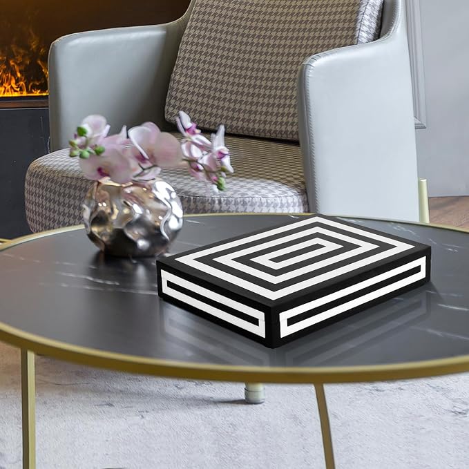 Handicrafts Home Decorative Box 8x6 – Photo Storage Box, Jewelry Organizer, Modern Decorative Storage Box with Lid, Bohemian Table Décor, Vintage Keepsake Box for Shelf or Coffee Table Décor