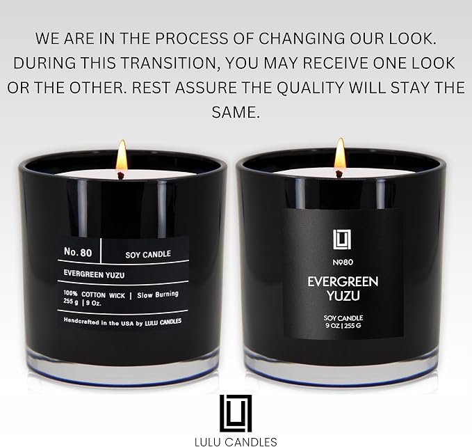 Lulu Candles | Evergreen Yuzu | Luxury Scented Soy Jar Candle | Hand Poured in The USA | Highly Scented & Long Lasting (9 Oz.)
