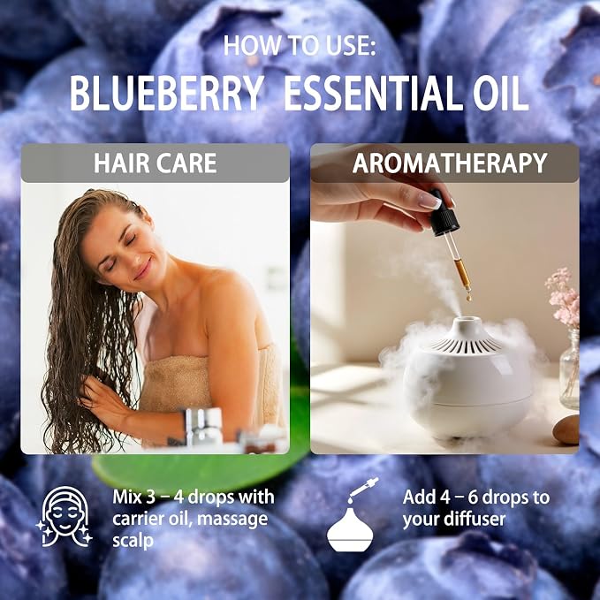 Blueberry Essential Oil - Blueberry Oil for Diffuser, 16 Fl Oz(480ml) | Candle Making, Soap Making, aroma, Strong Scent, Pure, Natural, Home Fragrance, Massage, Large Bottle