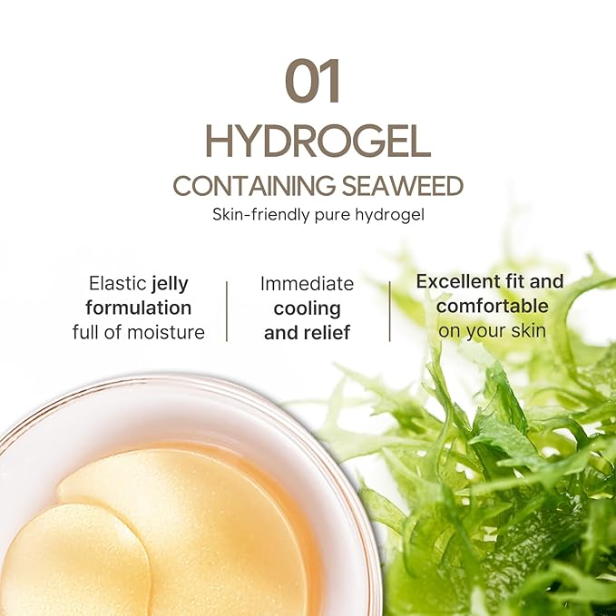 Petitfee Gold & Snail Hydrogel Eye Patch 60ea (30pairs) - 24k Gold Snail Eye Mask for Firming, Healthy Skin, Hydrating, Skin Elasticity, Snail Secretion Filtrate, Bamboo Extract, Green Tea Extract