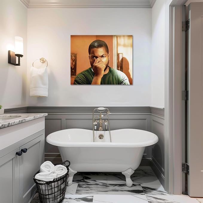TYPTEK Funny Bathroom Canvas Wall Art, Toilet Paper Humor Poster, 8x10 Inch | Hilarious bathroom comedy decor and modern toilet artwork, gag gift for home, guest bath or office, Humor Style-09