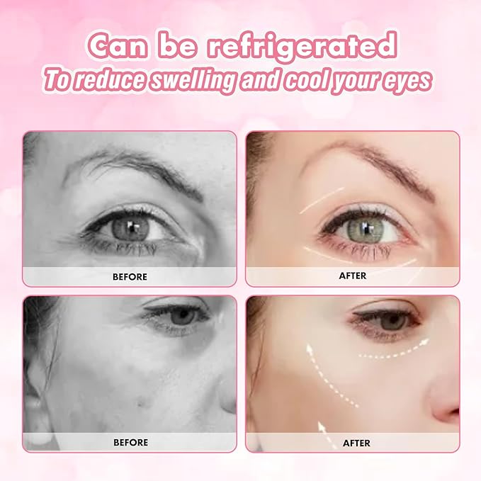 Under Eye Patches Silicone, 3 Pairs Reusable Under Eye Patches Mask Pad With Metal Cream Applicator, For Minimize Fine Lines Wrinkles, Visible Metal Case