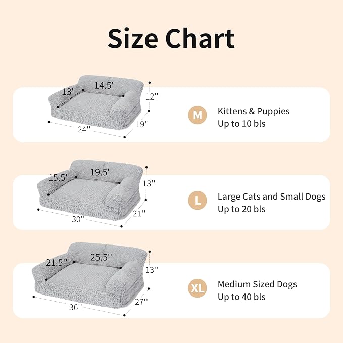 KHONSU PET Cat Couch Bed - Plush Fluffy Cat Sofa for Indoor Cats, Orthopedic Kitten Lounge Chair with Removable Washable Cover, Supportive Pet Couch, 24 inch, Green
