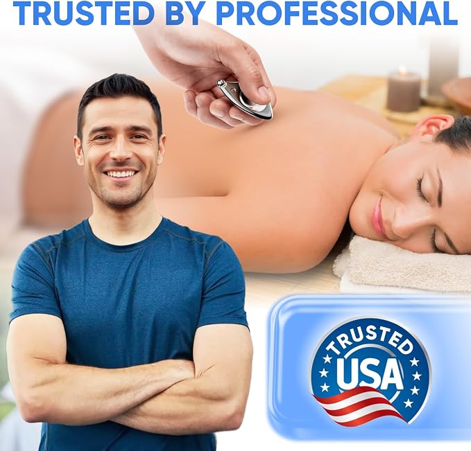Myofascial Releaser Compact Muscle Scraper Tool – 304 Stainless Steel Portable IASTM & Gua Sha Scraping Instrument with Ergonomic Grip for Manual Bodywork and Massage Techniques