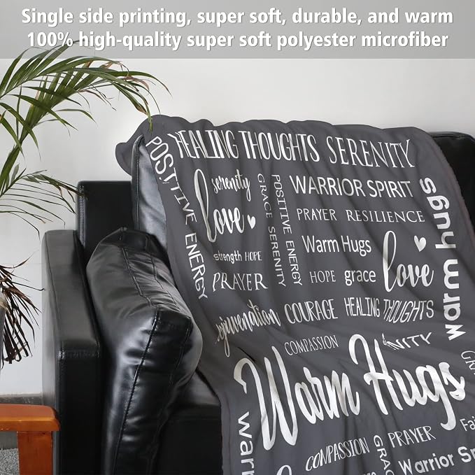 Warm Hugs Healing Blanket, Get Well Gifts for Women Men | Cancer Care, Chemo, After Surgery, Get Well Soon, Thinking of You Gifts, Soft Throw Blanket 50" x 60"