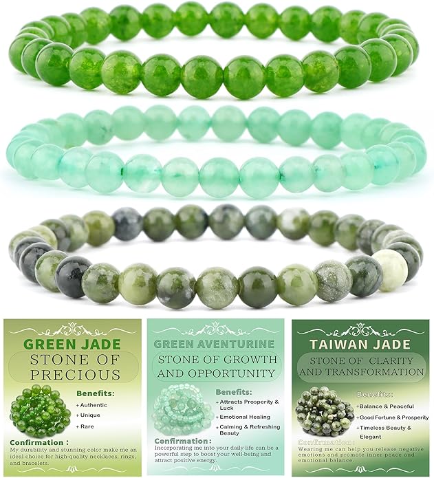 NCB 2.3-Piece 4mm Natural Crystal Gemstone Stretch Bracelets – Handmade Reiki Energy Healing Jewelry for Meditation,Yoga, Unisex