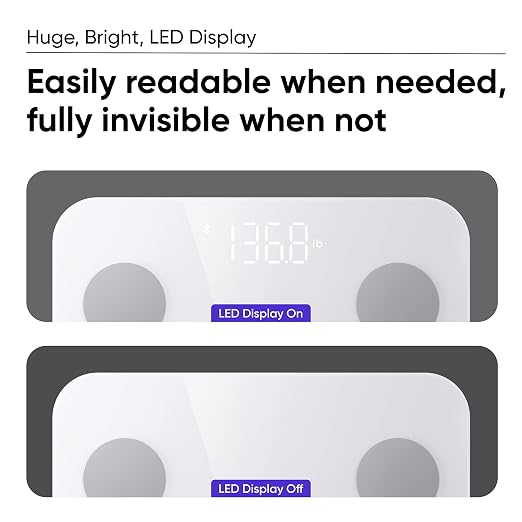 WYZE Scale S for Body Weight, Body Fat Monitor, Digital Bathroom Scale, Body Composition Analyer, Baby/Pet Mode, Wireless, Bluetooth, 400 lb Black&White