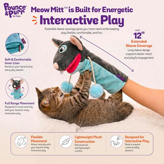 Meow Mitt Wearable Cat Wrestling Glove Puppet - Mouse