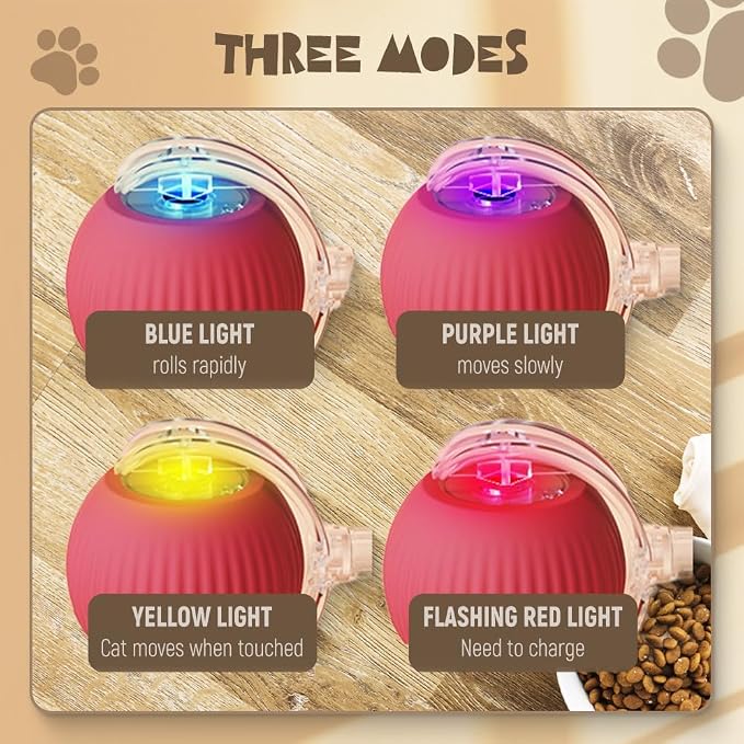 Interactive Rolling Dog Ball, 2026 New Automatic Interactive Dog & Cat Ball Toy, Self-Moving 360° Rolling Ball for Dogs & Cats (Gray)