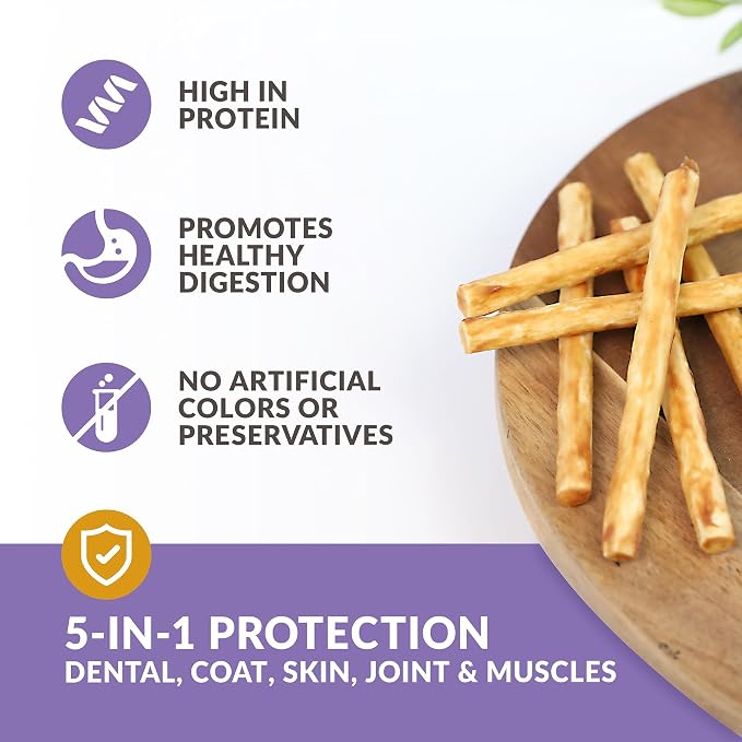 Wild Eats Real Duck Collagen Bully Sticks for Dogs, 25 Pack, Rawhide Free | No hide chew treat made without grain, 5 inch size, high protein, satisfies natural gnawing urges, suits all breeds