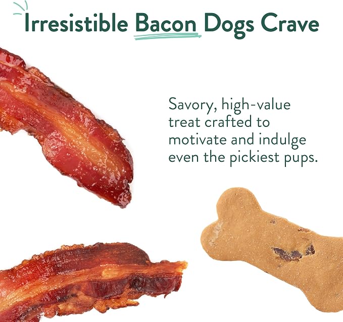 Portland Pet Food Bacon Dog Treats - Natural, Grain-Free Biscuits, 5 oz | Human-Grade, Limited Ingredient, Healthy Low Calorie Training Treats for Small & Large Dogs, Puppy to Senior, Made in USA