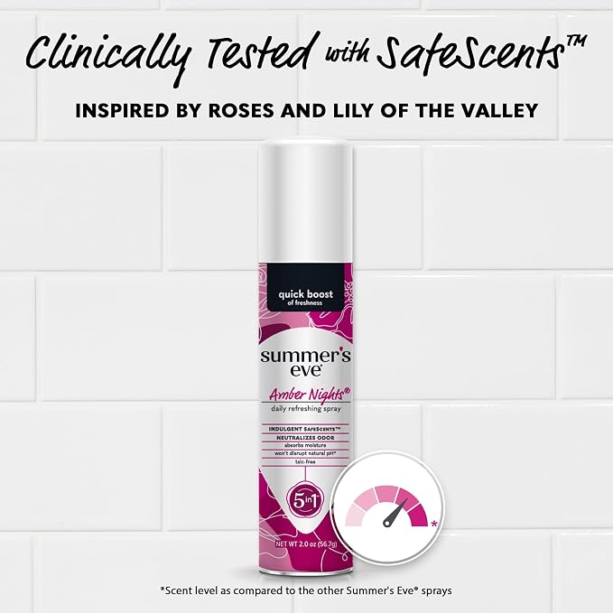 Summer's Eve Feminine Spray, Amber Nights | Daily Refreshing | 2 oz | Pack of 2