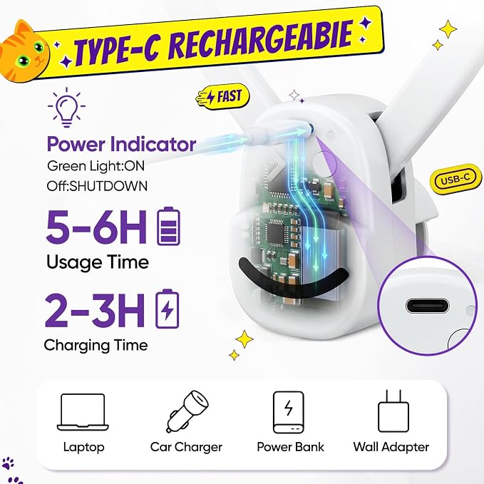 Interactive Cat Toys for Indoor Cats, Clip-On Automatic Flying Bird | USB Rechargeable Self-Play with Interchangeable Bird & Mouse Attachments for Bored Kittens and Adult Cats