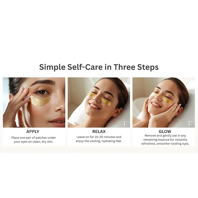 Gold Eye Patches, Under Eye Patches for Puffy Eyes and Dark Circles, Collagen-Infused Gel Eye Masks, Gifts for Women, Improving Fine Lines and Wrinkles, Eye Bags Treatment (24 pairs)
