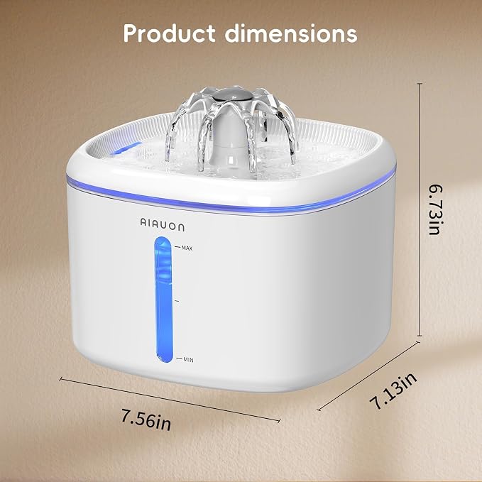 Cat Water Fountain,84oz/2.5L Pet Cat Fountain - Ultra Quiet Upgraded Automatic Pet Water Dispenser with 8 Replaceable Filters, Indoor Cat & Dog Drinki