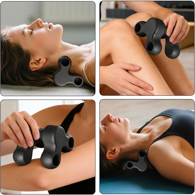 Occipital Release Tool Trigger Point Massage Tool Neck Massage Cervical Neck Manual Back Massager,Suboccipital Release Device For Pain Relief Deep Tissue Home Use Suitable The Whole Body(BLACK)