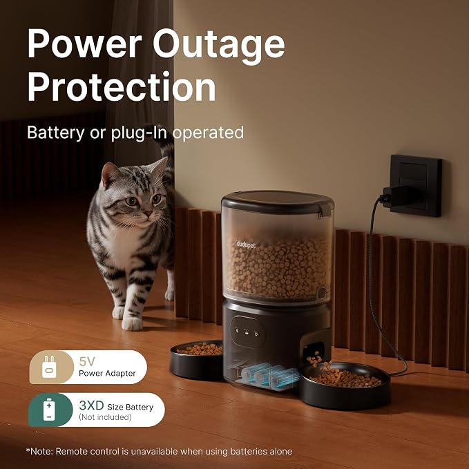 Automatic Cat Feeder for 2 Cats, Dual Cat Feeder with 5G WiFi APP | Cat Food Dispenser App Control, Timed Precise Feeding, Portion Control, 5L Auto Pet Feeder, Double Stainless, Voice Recorder