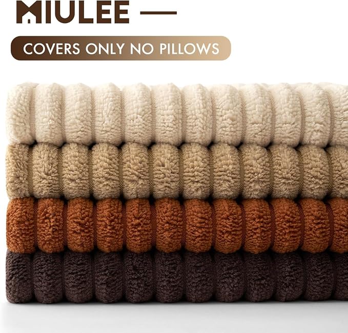 MIULEE Fall Decorative Throw Pillow Covers Chocolate Brown Rust 20x20 | Set of 4, Vintage Retro Fall Decor, Rich Chocolate Palette, Boho Farmhouse Cushion Covers for Couch Bed Sofa Living Room
