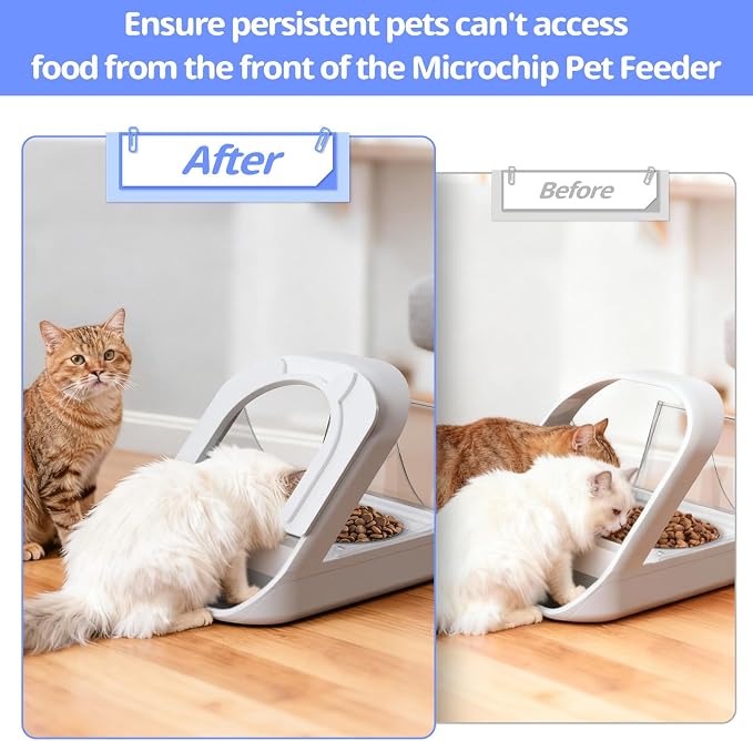 Front Cover for Automatic Microchip Cat Pet Feeder - Prevents Persistent Pet from Getting Food from The Front of The Feeder, 2 Pack