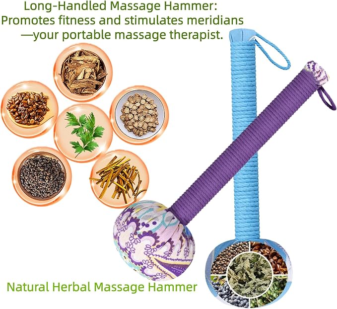 Body Massage Hammer, Manual Back Massager Tool for Body Relief | This Mugwort Massage Hammer Eases Back, Neck & Shoulder Muscle Tension, Perfect for Daily Relaxation at Home and Office