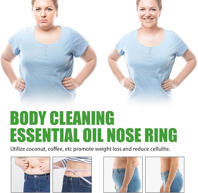 Essential Oil Nose Rings, 5pcs Tightening Essential Oil Ring,Superslimtm Slimming Detoxifying Essential Oil Nose Ring,Slim Nose Ring