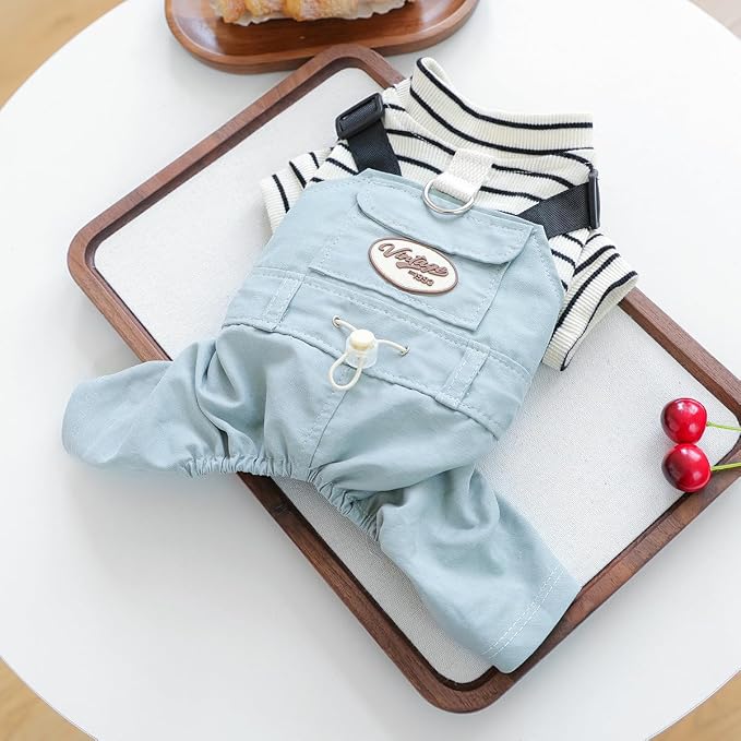 Dog Stylish Overalls Comfortable One Piece Puppy Outfits Summer Bib Overalls for Small Dogs Cute Pet Jumpsuit Onesie Chihuahua Yorkies Birthday Holiday Clothes Costume