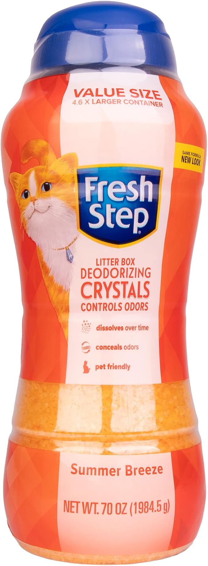 Fresh Step Cat Litter Crystals Deodorizer, Summer Breeze Scent, 70 Oz | Non-toxic crystals, summer breeze scent, odor neutralizing, any litter box